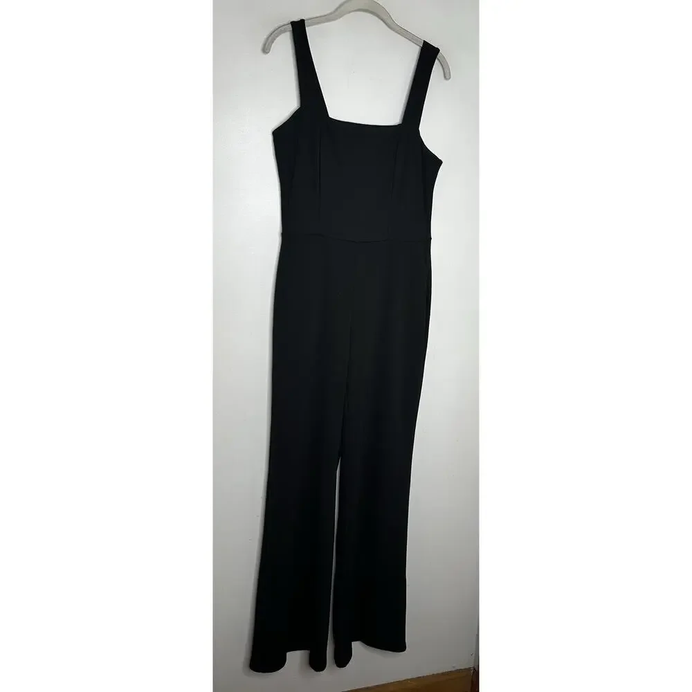 Sage The Label Womens Black Icon Square Neck Sleeveless Jumpsuit Size L NWT - Picture 3 of 10